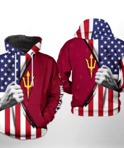 Arizona State Sun Devils Ncaa Us Flag 3D All Over Print Hoodie, Zip-Up Hoodie