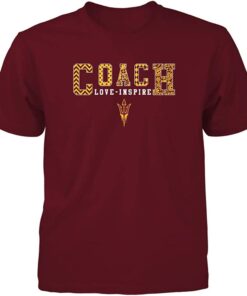 Arizona State Sun Devils T-Shirt - Coach Love Inspire Slogan Patterned Team, Arizona State Sun Devils NCAA Sweatshirts, Hoodie, Shirt Gifts for Fans
