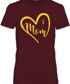 Arizona State Sun Devils T-Shirt Heart Mom Team, ASU Hoodie, Sweatshirt, Shirt Full Size Gifts for NCAA Fans