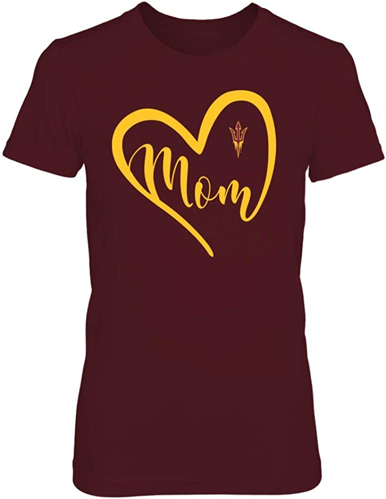 Arizona State Sun Devils T-Shirt Heart Mom Team, ASU Hoodie, Sweatshirt, Shirt Full Size Gifts for NCAA Fans