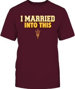 Arizona State Sun Devils T-Shirt - I Married Into This Leopard Pattern, Arizona State Sun Devils NCAA Sweatshirts, Hoodie, Shirt Gifts for Fans