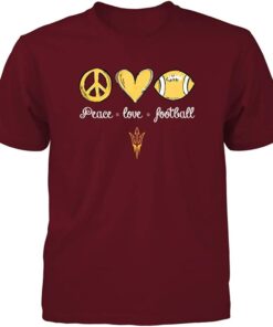 Arizona State Sun Devils T-Shirt - Peace Love Football, Arizona State Sun Devils NCAA Sweatshirts, Hoodie, Shirt Gifts for Fans