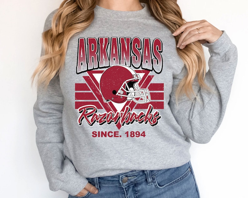 Arkansas Crewneck Sweatshirt, Vintage Arkansas Football Sweatshirt, Football Fan Shirt, University Football Fan Shirt