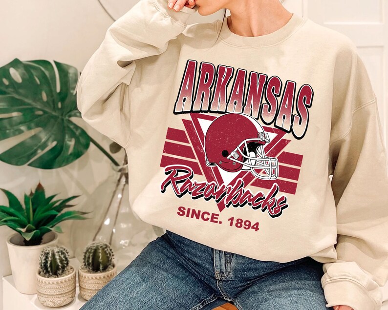 Arkansas Crewneck Sweatshirt, Vintage Arkansas Football Sweatshirt, Football Fan Shirt, University Football Fan Shirt