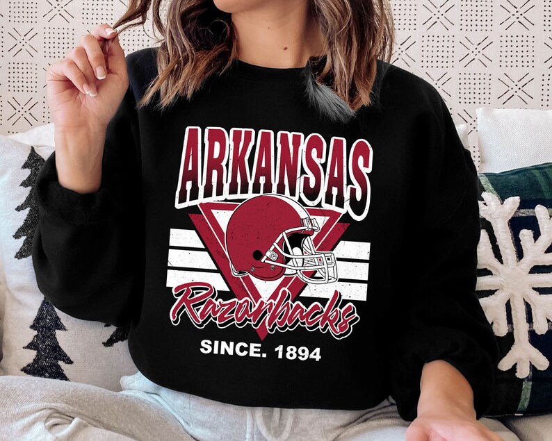 Arkansas Crewneck Sweatshirt, Vintage Arkansas Football Sweatshirt, Football Fan Shirt, University Football Fan Shirt