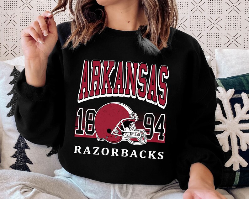 Arkansas Crewneck Sweatshirt, Vintage Arkansas Football Sweatshirt, University Football Fan Shirt