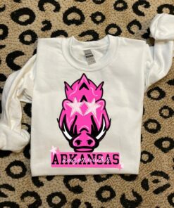 Arkansas Preppy Razorbacks Hogs Sweatshirt, Hoodie, Shirt Pullover Graphic Plus Size Mama Pink Stars Retro Football Team Gameday Spirit Western