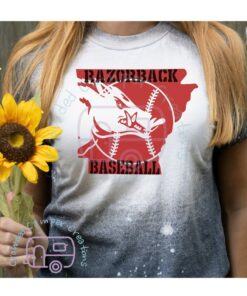 Arkansas Razorbacks Baseball, Woo Pig Sooie, Baseball Bleached T-Shirt, University of Arkansas Hoodie, Sweatshirt