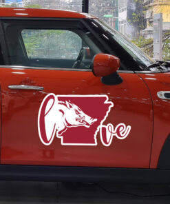 Arkansas Razorbacks Full Color Vinyl Decal Stickers For Car Side Door And Window Gifts For NCAA Football Fans