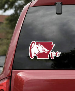 Arkansas Razorbacks Full Color Vinyl Decal Stickers For Car Side Door And Window Gifts For NCAA Football Fans