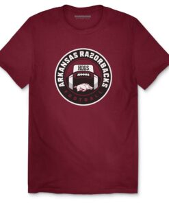 Arkansas Razorbacks Game Ball Football Short Sleeve T-Shirt Cardinal, Hogs Shirt Gifts For Razorbacks Fans, Arkansas Razorbacks Hoodie