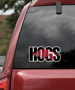 Arkansas Razorbacks HOGS NCAA Full Color Vinyl Decal Sticker For Car Truck Door And Windows Gifts For Fans
