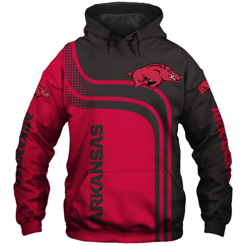 Arkansas Razorbacks Hoodie 3D Pullover and Zip Up Hoodies Gifts for Fans