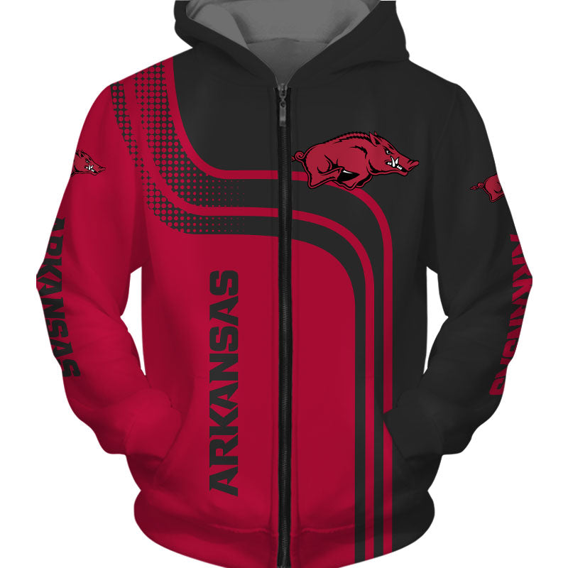Arkansas Razorbacks Hoodie 3D Pullover and Zip Up Hoodies Gifts for Fans
