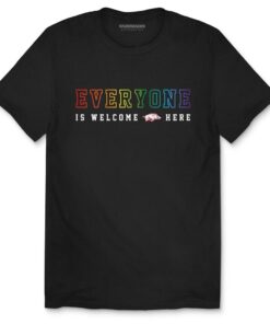 Arkansas Razorbacks Hoodie, Sweatshirt, Shirt Full Size Gifts For NCAA Fans, Ark Everyone Is Welcome Here Unisex Short Sleeve T-Shirt