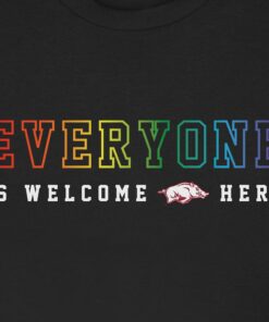 Arkansas Razorbacks Hoodie, Sweatshirt, Shirt Full Size Gifts For NCAA Fans, Ark Everyone Is Welcome Here Unisex Short Sleeve T-Shirt