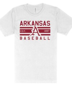 Arkansas Razorbacks Hoodie, Sweatshirt, Shirt Full Size Gifts For NCAA Fans, Arkansas Razorbacks Baseball Bar Short Sleeve T-Shirt