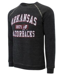 Arkansas Razorbacks Hoodie, Sweatshirt, Shirt Full Size Gifts For NCAA Fans, Arkansas Razorbacks Midday Tri-Blend Fleece Crew