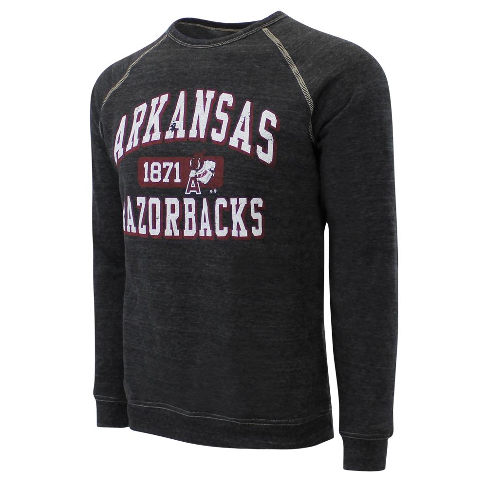 Arkansas Razorbacks Hoodie, Sweatshirt, Shirt Full Size Gifts For NCAA Fans, Arkansas Razorbacks Midday Tri-Blend Fleece Crew