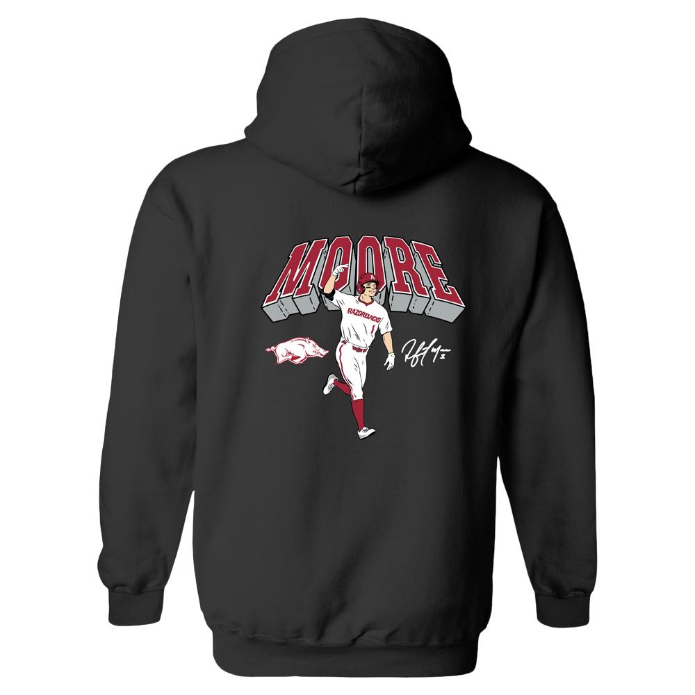 Arkansas Razorbacks Hoodie, Sweatshirt, Shirt Full Size Gifts For NCAA Fans, Arkansas Razorbacks Robert Moore Homerun Hoodie