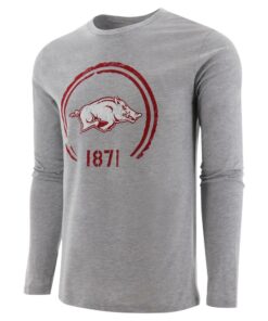 Arkansas Razorbacks Hoodie, Sweatshirt, Shirt Full Size Gifts For NCAA Fans, Arkansas Razorbacks Simple Stamp Long Sleeve T-Shirt