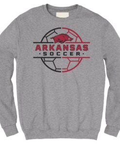 Arkansas Razorbacks Hoodie, Sweatshirt, Shirt Full Size Gifts For NCAA Fans, Arkansas Razorbacks Soccer Ball Grid Unisex Fleece Crew