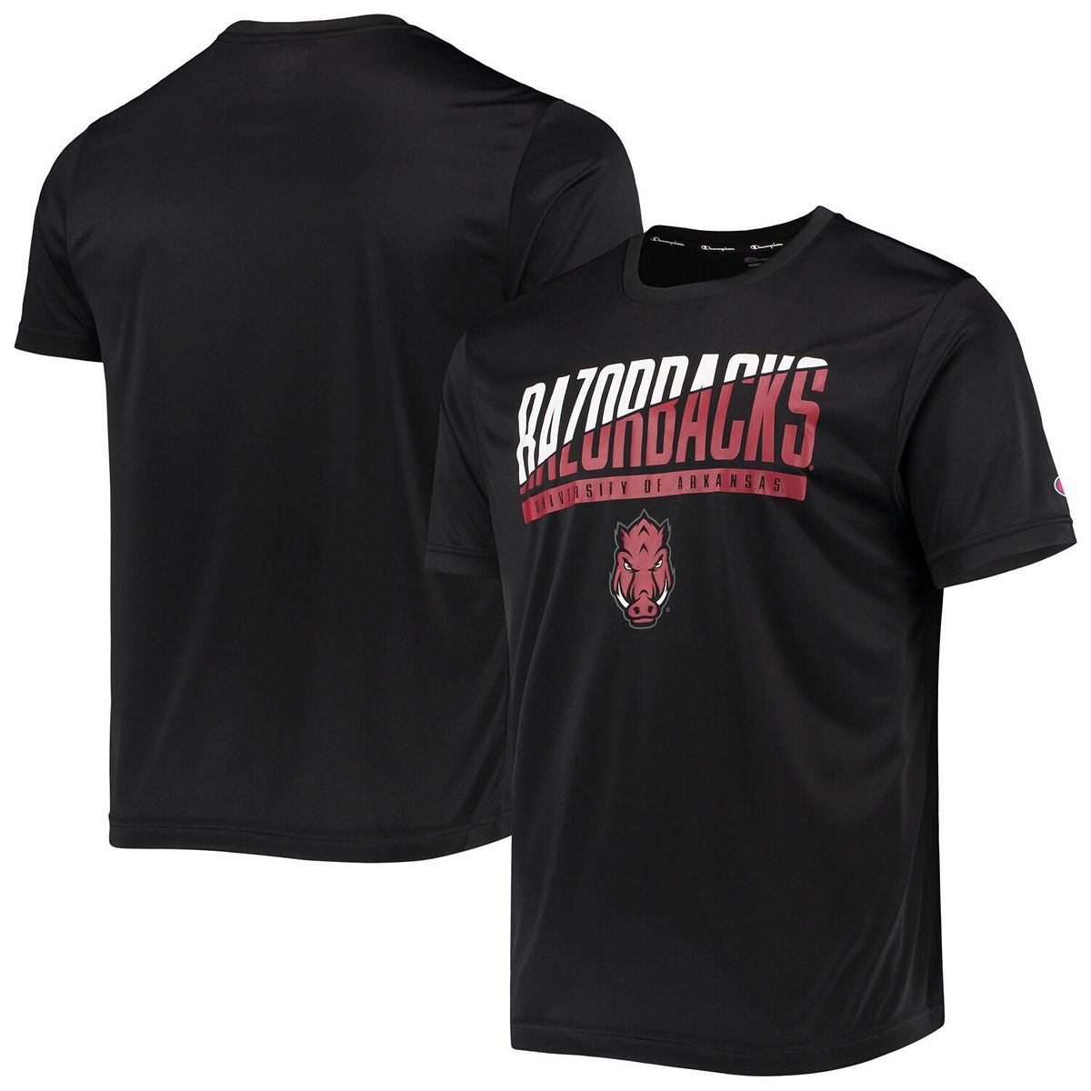 Arkansas Razorbacks Hoodie, Sweatshirt, Shirt Full Size Gifts For NCAA Fans, Champion Arkansas Razorbacks Wordmark Slash T-Shirt