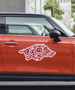 Arkansas Razorbacks NCAA Football Logo Full Color Vinyl Decal Sticker For Car And Truck Door Window