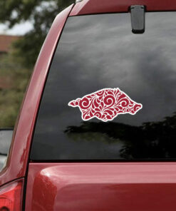 Arkansas Razorbacks NCAA Football Logo Full Color Vinyl Decal Sticker For Car And Truck Door Window
