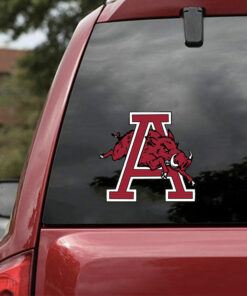 Arkansas Razorbacks NCAA Football Logo Full Color Vinyl Decal Stickers For Car Door And Windows Gifts For Fans