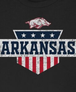 Arkansas Razorbacks Patriotic Shield Unisex Short Sleeve T-Shirt, Hogs Shirt Gifts For Razorbacks Fans, Arkansas Razorbacks Hoodie