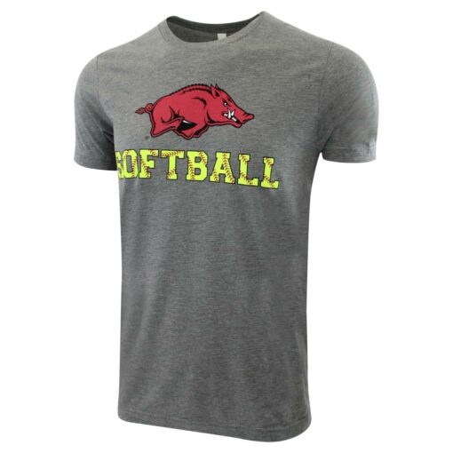Arkansas Razorbacks Razorback Softball Triblend Short Sleeve T-Shirt, Hogs Shirt Gifts For Razorbacks Fans, Arkansas Razorbacks Hoodie