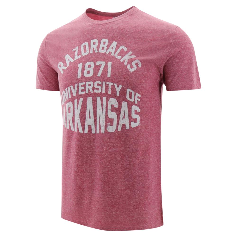 Arkansas Razorbacks Retro Stack Unisex Tri-Blend Short Sleeve T-Shirt Cardinal, Hogs Shirt Gifts For Razorbacks Fans, Arkansas Razorbacks Hoodie