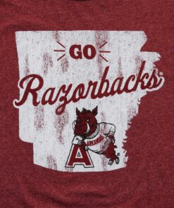 Arkansas Razorbacks State Graphic Short Sleeve Mock Twist T-Shirt Cardinal, Hogs Shirt Gifts For Razorbacks Fans, Arkansas Razorbacks Hoodie