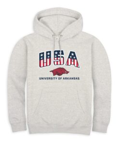 Arkansas Razorbacks Usa Stars And Stripes Unisex Fleece Hood Beige, Hogs Shirt Gifts For Razorbacks Fans, Arkansas Razorbacks Hoodie