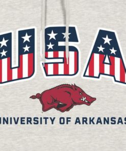 Arkansas Razorbacks Usa Stars And Stripes Unisex Fleece Hood Beige, Hogs Shirt Gifts For Razorbacks Fans, Arkansas Razorbacks Hoodie