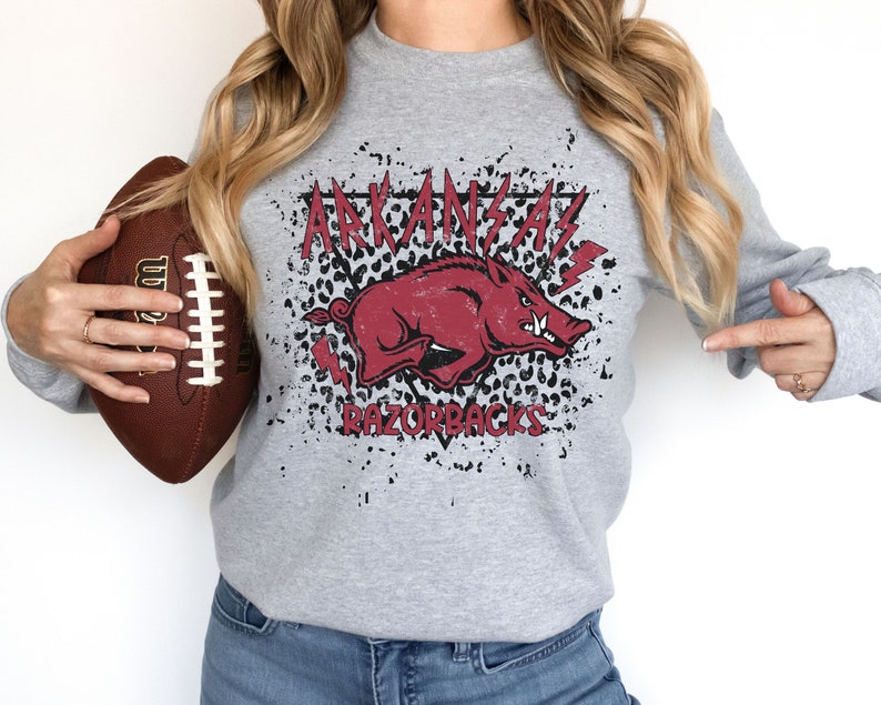 Arkansas Razorbacks Vintage Cheetah Sweatshirt, Hoodie, Shirt, Hogs Shirt Gifts For Razorbacks Fans, Arkansas Razorbacks Hoodie