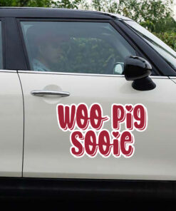 Arkansas Razorbacks Woo Pig Sooie Full Color Vinyl Decal Sticker For Car Door And Windows