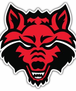 Arkansas State Red Wolves NCAA Logo Vinyl Decals Sticker For Car Truck Door And Window Laptop Gift For Fans