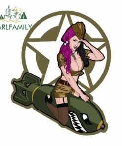 Army Punk Pin Up Girl Decal Hot Rod Car Sticker Motorcycle Decor