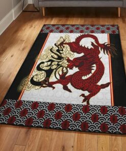 Asian Cool Rugs, Asian Dragon Rug, Dragon Area Rug, Dragon Themed Rugs, Gift For Dragon Lovers, Personalized Rug, Carpet For Living Room, Bedding Room Home Decor DG97