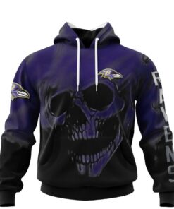 Atlanta Falcons Skull Hoodies Custom Name & Number Gifts for Fans