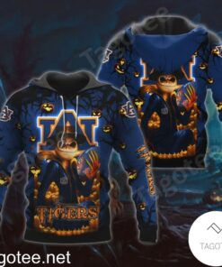 Auburn Tigers Jack Skellington Halloween 3D All Over Print Zip Hoodie Gifts For Ncaa Fans
