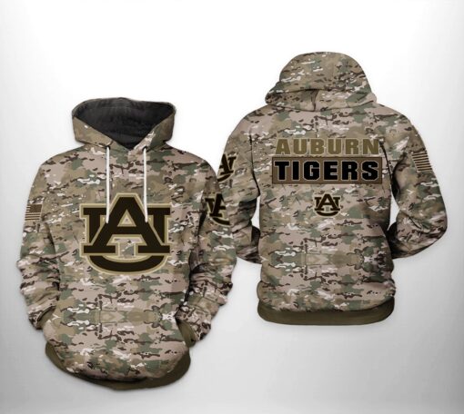 Auburn Tigers Ncaa Camo Veteran 3D All Over Print Hoodie, Zip-Up Hoodie