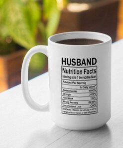 Awesome Husband Nutritional Facts Label Coffee Mug - 15 Oz Funny Lovely Gifts From Wife For Valentine's Day, Birthday, Christmas, Anniversary