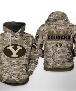 Byu Cougars Camo Veteran 3D All Over Print Zip Hoodie Gifts For Ncaa Fans