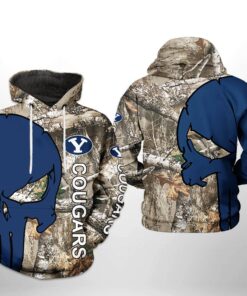 Byu Cougars Ncaa Camo Veteran Hunting 3D All Over Print Hoodie, Zip-Up Hoodie