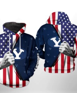 Byu Cougars Ncaa Us Flag 3D All Over Print Hoodie, Zip-Up Hoodie