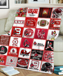 Ball State Cardinals Sherpa Fleece Blanket Gifts for NCAA Fans