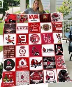 Ball State Cardinals Sherpa Fleece Blanket Gifts for NCAA Fans